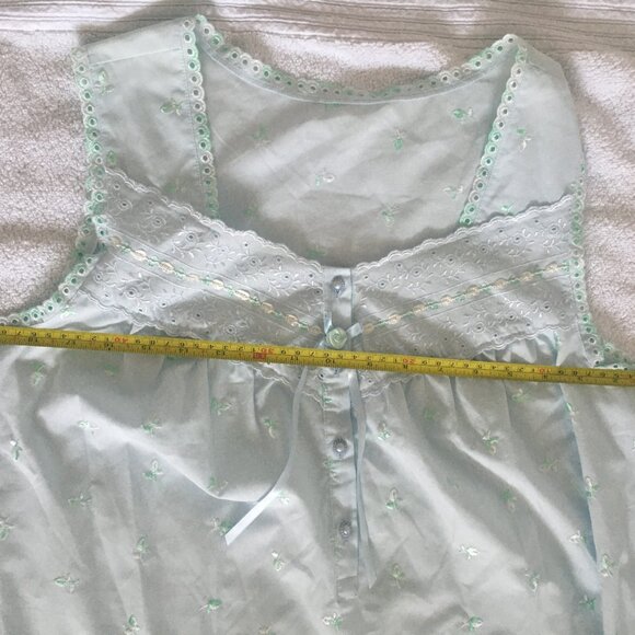 Marks and Spencer Light Blue Embroidered Nightgown Size Medium - Picture 4 of 5